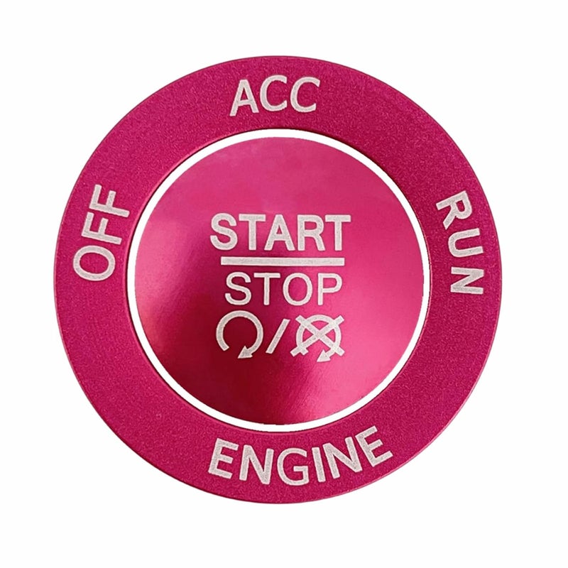 ALETAI Push Start Stop Button Cover Trim for 2015-2021 Dodge Challenger Dodge RAM 1500 Dodge Charger, Aluminum Alloy, Pink - Image 1